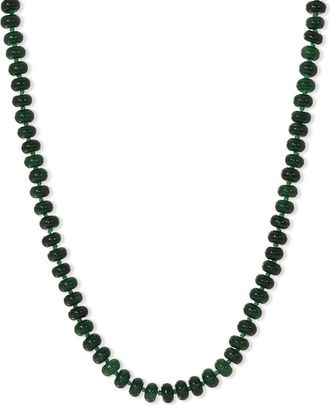 Adina Reyter Evergreen Dyed Jade Beaded Necklace in Yellow Gold at Nordstrom, Size 16