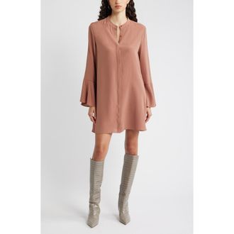 Nordstrom Long Sleeve Minidress in Brown Clove at Nordstrom Rack, Size Xx-Large