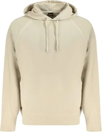 HUGO BOSS Hoodies & sweatvesten, Heren, Beige, M, Katoen, Hoodie van Regeneratief Katoen met Logo