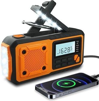 OEM Radio De Emergencia (2025), Bater&iacute;a Externa De 4000 Mah, Radio Solar Con Manivela, Radio Meteorol&oacute;gica Port&aacute;til Con Alarma Am/fm/wb/noaa, Radio De Sup