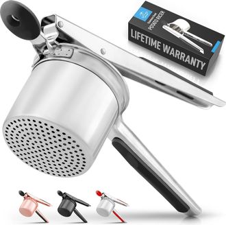 Zulay Kitchen Large 13.5oz Stainless Steel Potato Mill Heavy Duty Kitchen Tool with Non-Slip Handle
