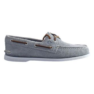 Sperry Top-Sider Authentic Original 2-Eye Suede Mens Boat Shoes - Grey - Size:UK 10.5