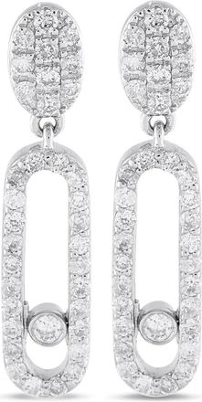 Luxury Bazaar Orecchini pendenti in oro bianco 14 carati con diamanti - Argento