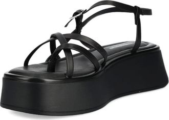 Vagabond Sandalen met plateauzool en gekruiste bandjes - Zwart