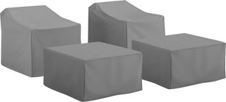 Crosley Furniture 4Pc Furniture Cover Set Gray - 2 Arm Chairs & 2 Ottomans