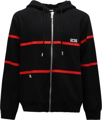GCDS Full Zip Sweatshirt - Heren - Vesten met rits - Zwart - L - Katoen - Hoodies & sweatvesten