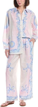 Beulah 2Pc Multi-Print Shirt & Pant Set