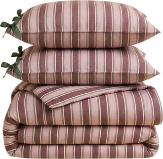TBCo Cotton Striped Bedding Set in Pink Stripe at Nordstrom, Size Queen