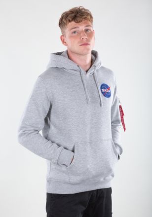 Alpha Industries Hoodie ALPHA INDUSTRIES Space Shuttle Hoodie, Herren, Gr. S, grau heather, Shell: 80% Cotton, 20% Polyester, regular fit, Sweatshirts Hoodie