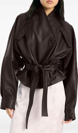 Rotate Bomber in pelle - Marrone