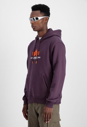 Alpha Industries Hoodie ALPHA INDUSTRIES Basic Hoodie BL Rubber, Herren, Gr. M, lila (plum), Obermaterial: 80% Baumwolle, 20% Polyester, regular fit, Sweatshirts Hoodi
