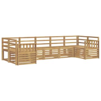vidaXL Conjunto De Sof&aacute;s De Exterior 7 Pcs Blanco 304 X 128,5 X 73 Cm Vidaxl