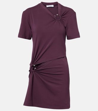 Paco Rabanne Cutout cotton-blend jersey minidress