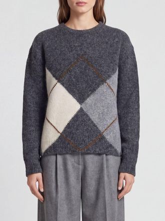 Semicouture Maglia girocollo Keira in lana e alpaca con motivo a rombi
