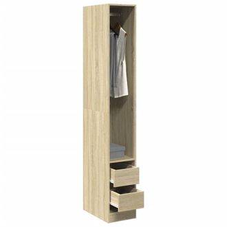 Berkfield Home Wardrobe Sonoma Oak 30x50x200 cm Engineered Wood in Brown | Size: 30 x 50 x 200 cm
