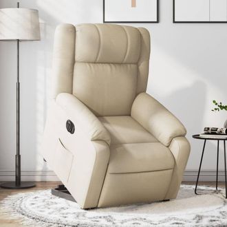vidaXL Vidaxl - Sill&oacute;n El&eacute;ctrico Reclinable Elevable De Tela Color Crema