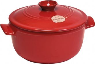 Emile Henry Flame Round Stewpot Dutch Oven, 4.2 Quart