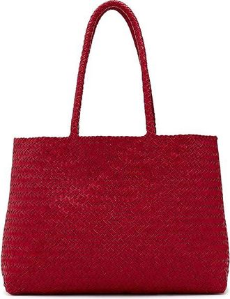 Madewell Handwoven Leather Tote Tote Handbags Scarlet