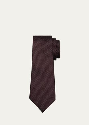 Ermenegildo Zegna Mens Micro-Jacquard Silk Tie