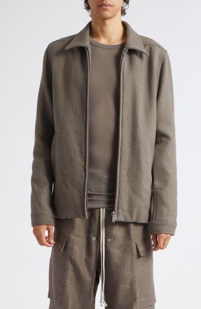 Rick Owens Brad Wool Zip Jacket in Dust at Nordstrom, Size 46