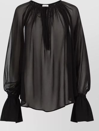 Nina Ricci silk long-sleeve midi dress