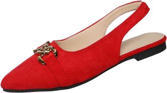 Generic Slingback Shoes for Women Casual Slip On Flats Pointed Toe Solid Color Stylish Elegant Breathable Classic Comfy Court Shoes Work Daily