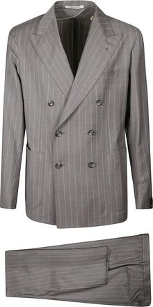 Tagliatore Montecarlo Double-Breasted Jacket - Heren - Business pakken - Grijs - XL - Wol - Kostuums