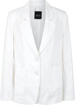 Marc Cain Cotton-linen Mix Blazer - Dames - Blazers - Wit - 3XL - Katoen - Jassen
