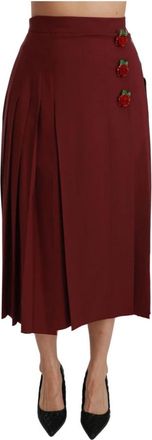 Dolce & Gabbana Midi Skirts - Dames - Midirokken - Rood - XS - Wol - Rokken