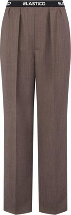 Moschino virgin-wool twill trousers - women - Virgin Wool - 42 - Brown