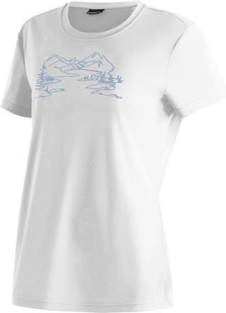 Maier Sports T-Shirt MAIER SPORTS Wilma Print, Damen, Gr. 46, weiss (wei&szlig;), 100% Polyester, Rundhals, Shirts T-Shirt, Damen Kurzarmshirt, leichtes Sommer Funktions
