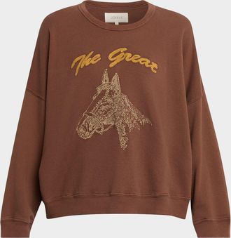 The Great. The Teammate Embroidered Horse Sweatshirt
