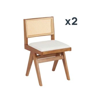 Klast Packs 2 sillas madera beige-nogal 45 cm x 82 cm cm