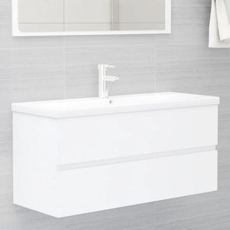 vidaXL Mueble Con Lavabo Madera De Ingenier&iacute;a Blanco Vidaxl
