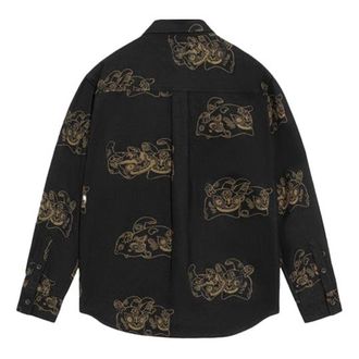 Li-Ning Gold Series Totem Full Print Loose Jacket Black Gold ASHS007-2