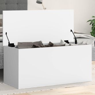 Berkfield Home Storage Box White 100x42x46 cm Engineered Wood | Size: 100 x 42 x 46 cm