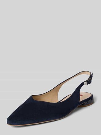 H&ouml;gl Pumps aus Leder mit Riemen und Dornschlie&szlig;e in Dunkelblau, Gr&ouml;&szlig;e 37