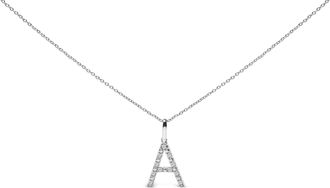 House of Brilliance Sterling Silver Diamond Accent C Initial Pendant Necklace