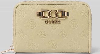 Guess Portemonnaie mit Logo-Detail in Leder-Optik Modell Anise in Ecru, Gr&ouml;&szlig;e 1