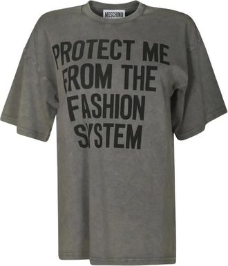 Moschino T-shirt con stampa lettere - Grigio