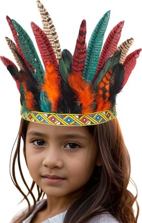 Generic Colorful Feather Headband Fascinators for Adults and Children Feather Headwear Festival AccessoriesHeadband Indian Headdress Headpiece Carnival Costum