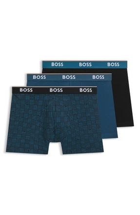 BOSS Assorted 3-Pack Power Stretch Cotton Boxer Briefs in Blue Multi at Nordstrom, Size Xx-Large