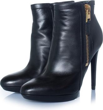 Tom Ford black leather platform ankle boots