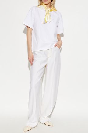 Bottega Veneta T-shirt With Decorative Insert, Womens, White