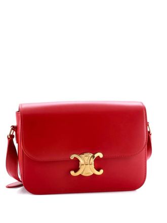 Celine Triomphe Shoulder Bag Smooth Calfskin Medium crossbody bag - Red