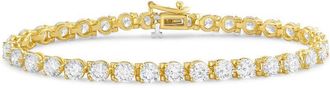 Diana M. Jewels 14kt yellow gold 9cts round lab grown diamond 3-prong tennis bracelet