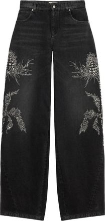 Blumarine Embellished Wide-leg Trousers