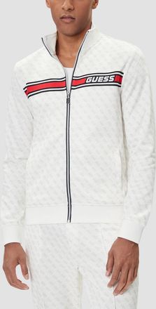 OEM Sudadera Blanca Con Cremallera Y Monograma Korbin Para Hombre De Guess, Talla L