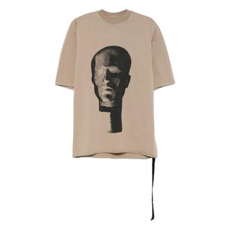 Rick Owens T-Shirts, male, Beige, Size: L Jumbo T-shirt