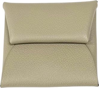 Herm&egrave;s Bastia Beige Evercalf Leather Coin Purse/Coin Case (Pre-Owned)